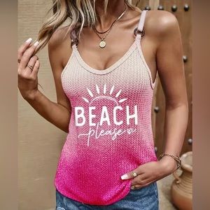 🌟🌟🌟Beach Please Graphic tank top